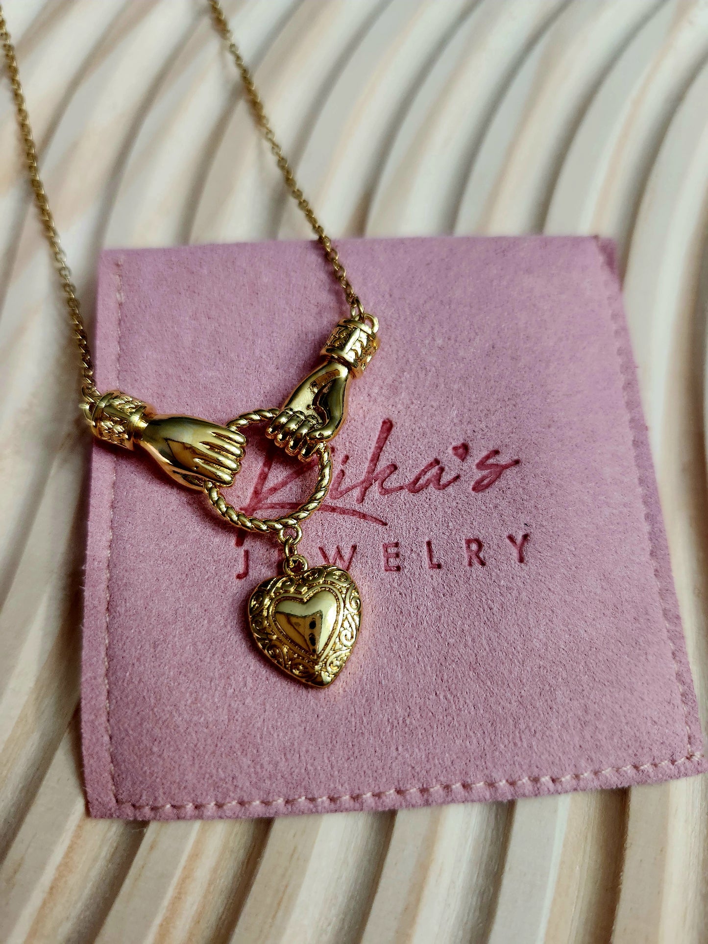 Heart Locket Hands Necklace