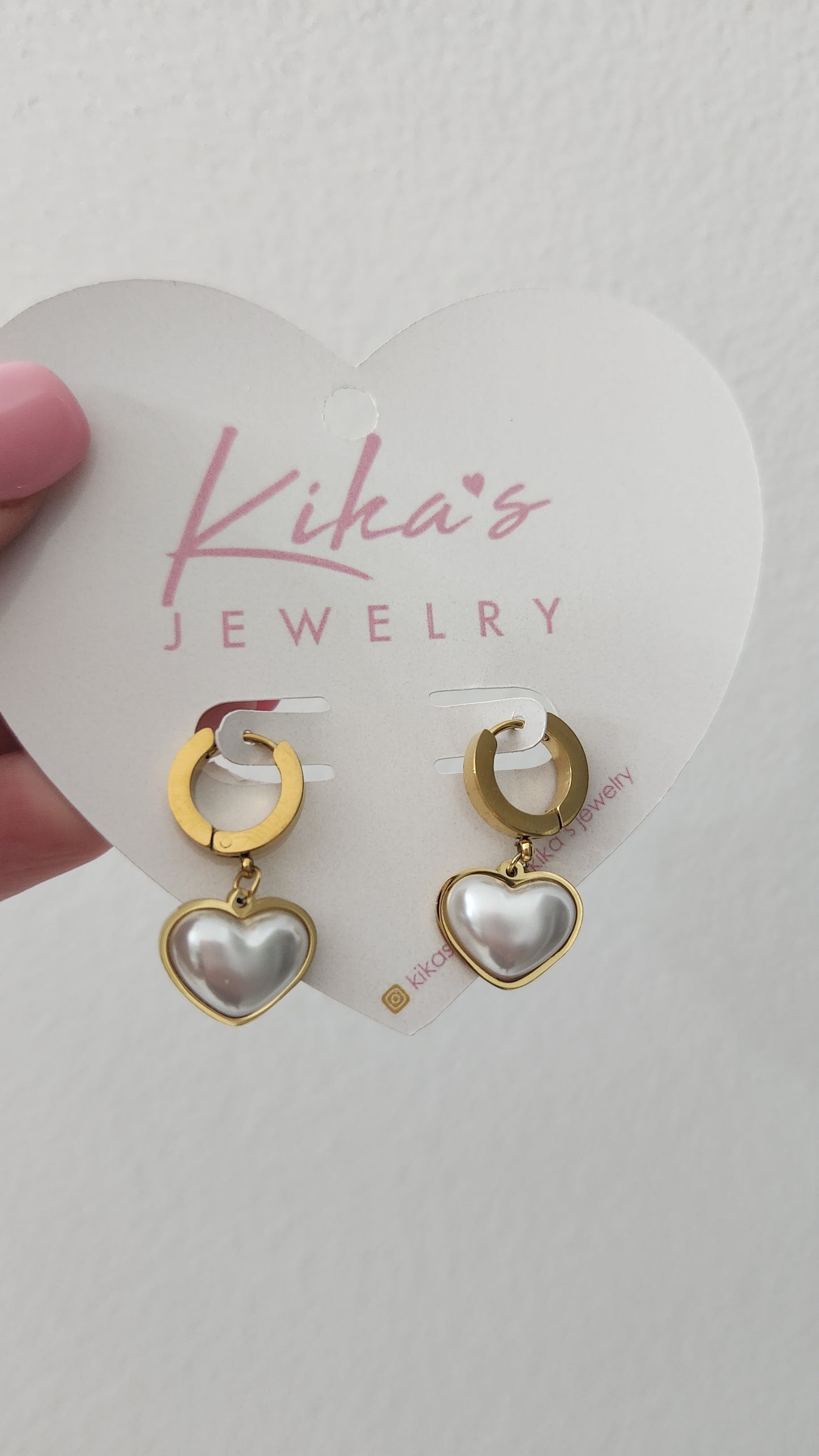 Pearl Heart Hoop Earrings