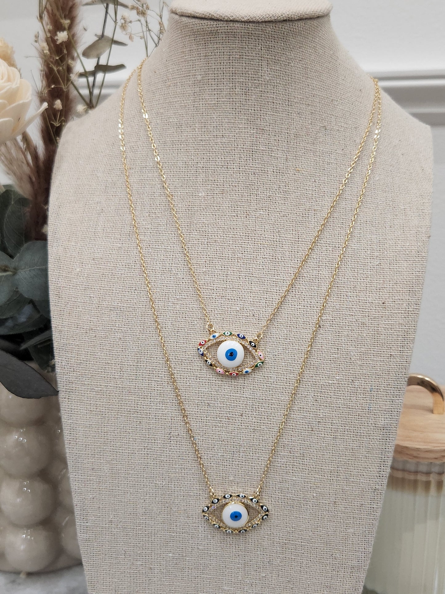 Collar Protección Extra Ojitos All Around Evil Eye