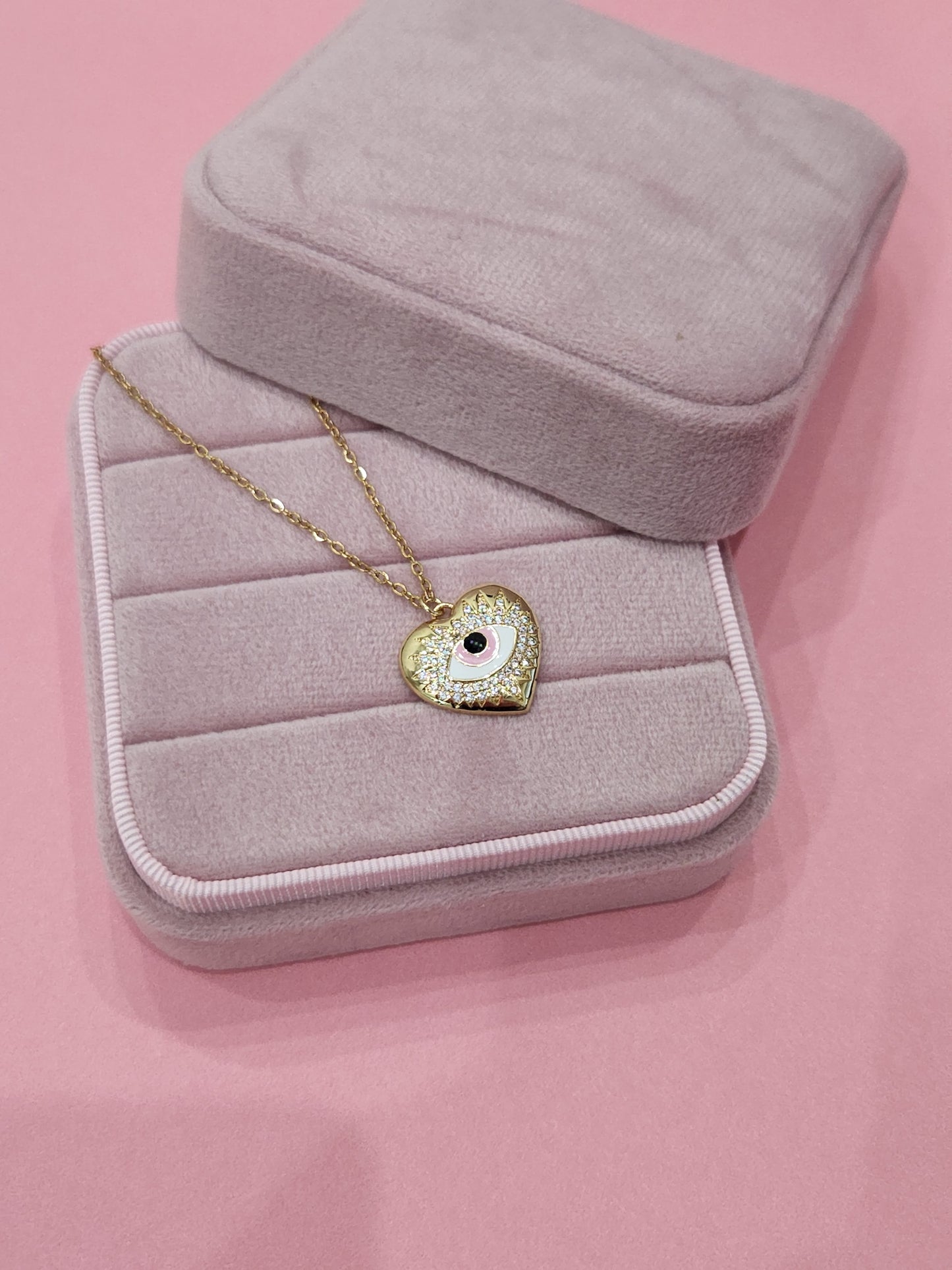 Collar Bling de protección del corazón del mal de ojo