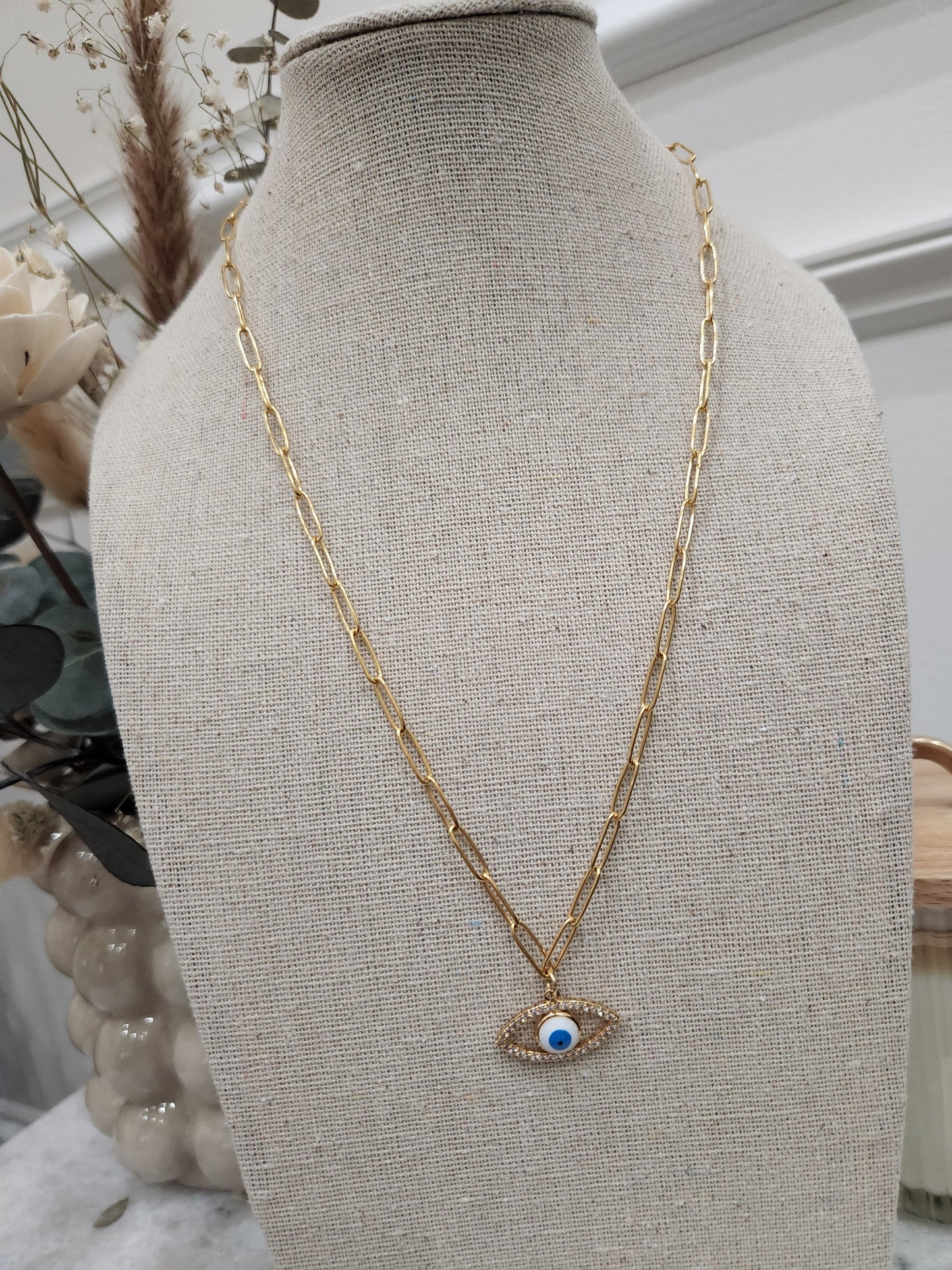 Paperclip Evil Eye Protection Necklace