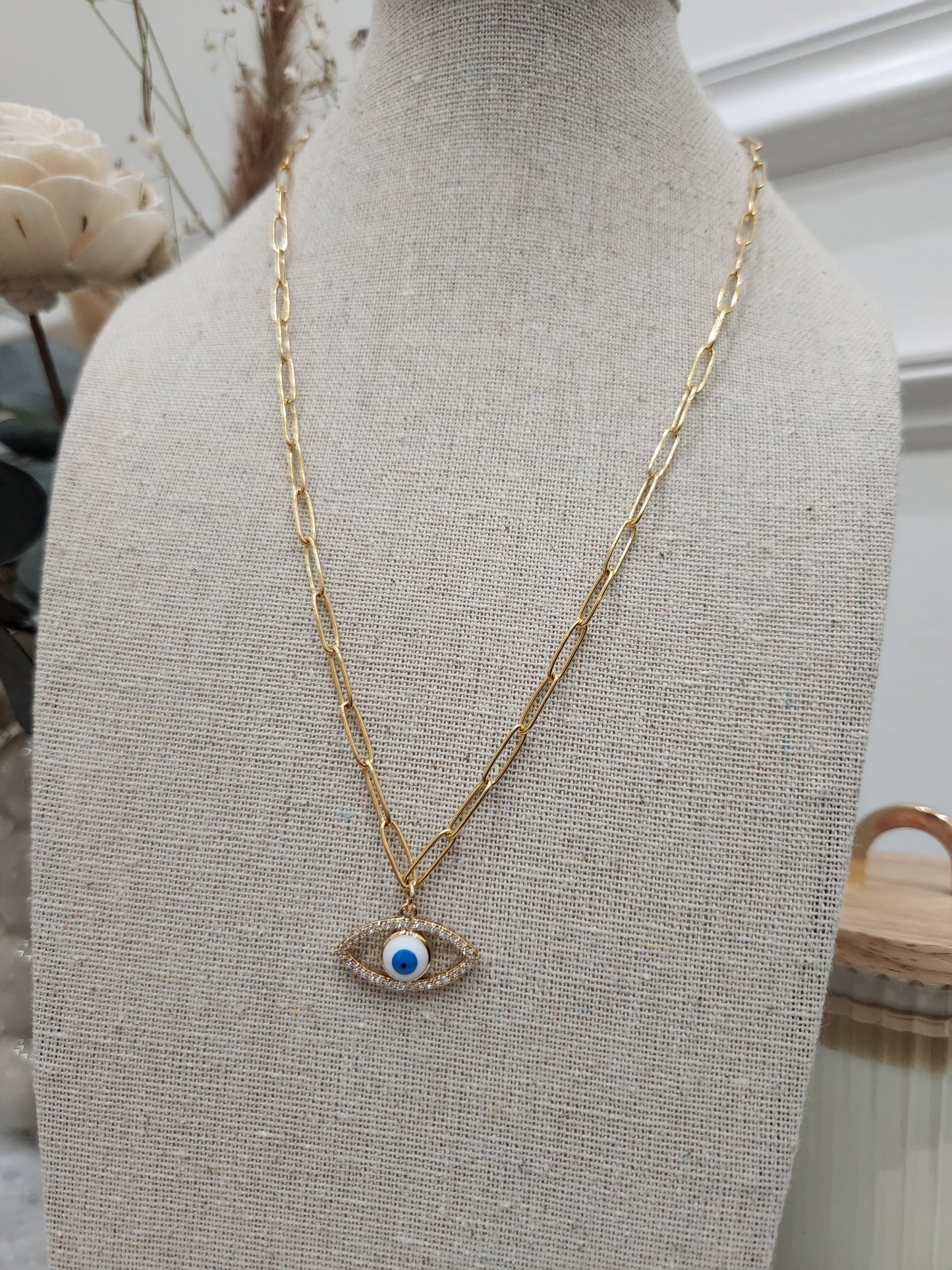 Paperclip Evil Eye Protection Necklace