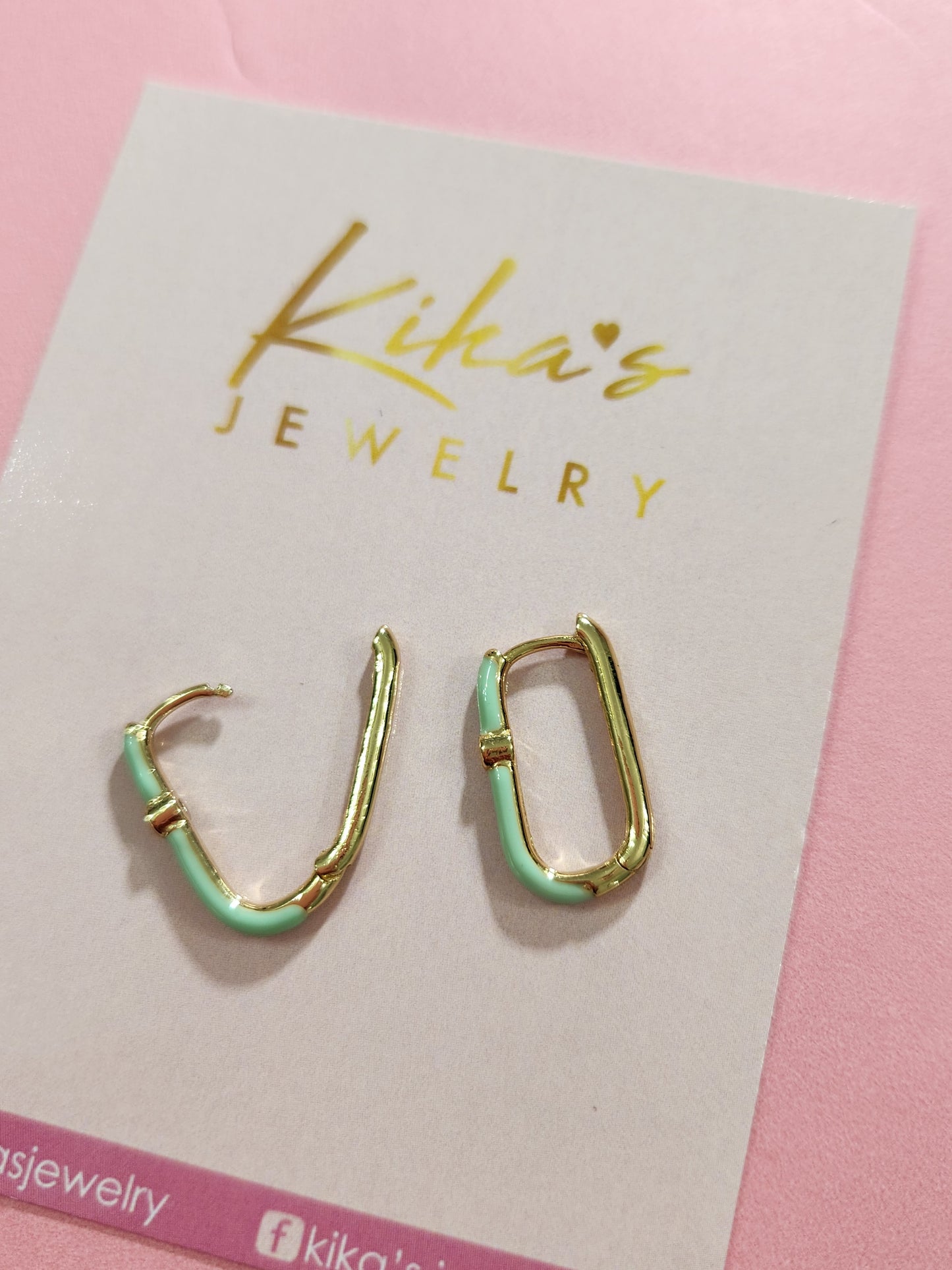 Square Color Hoop Earrings