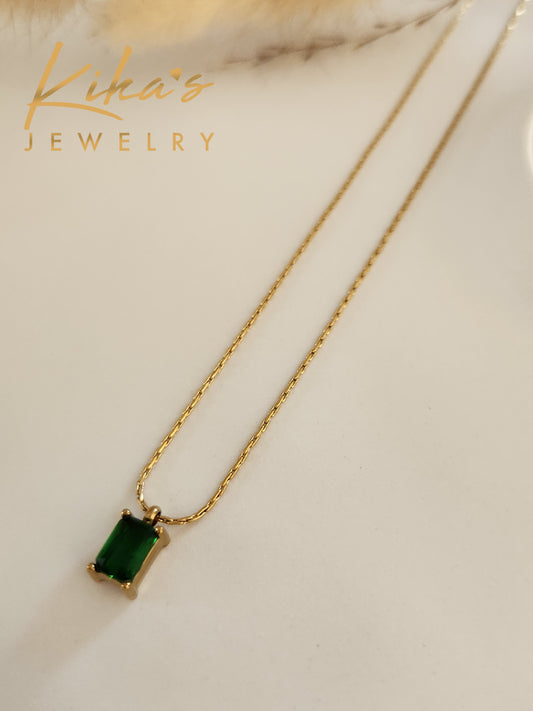 Green Square Necklace