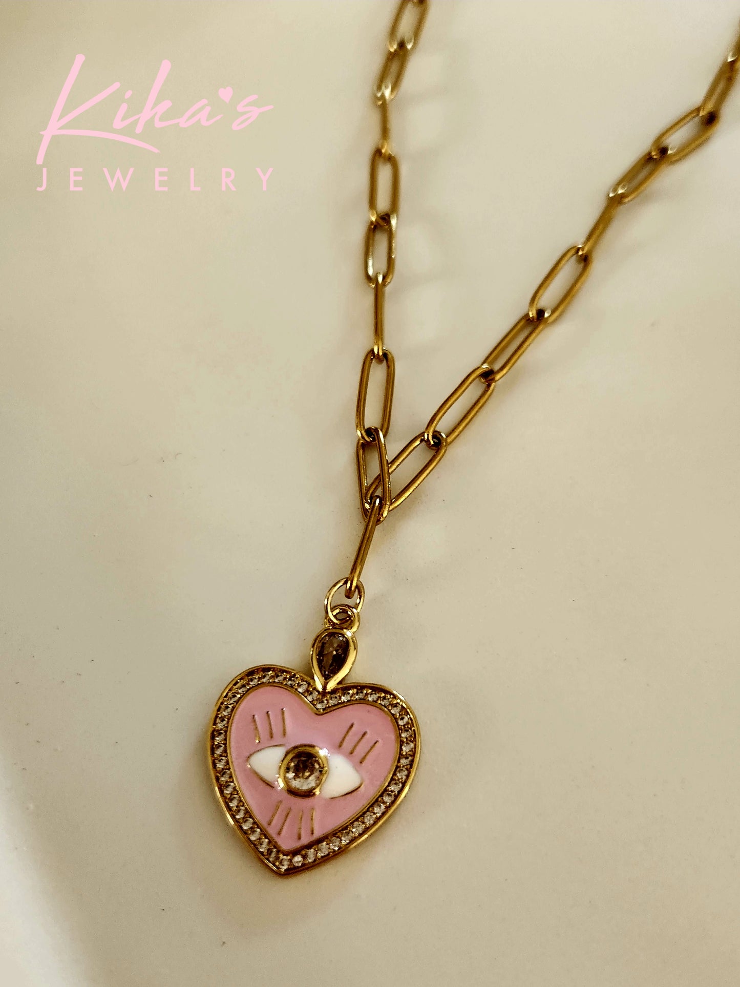 Heart Evil Eye Necklace