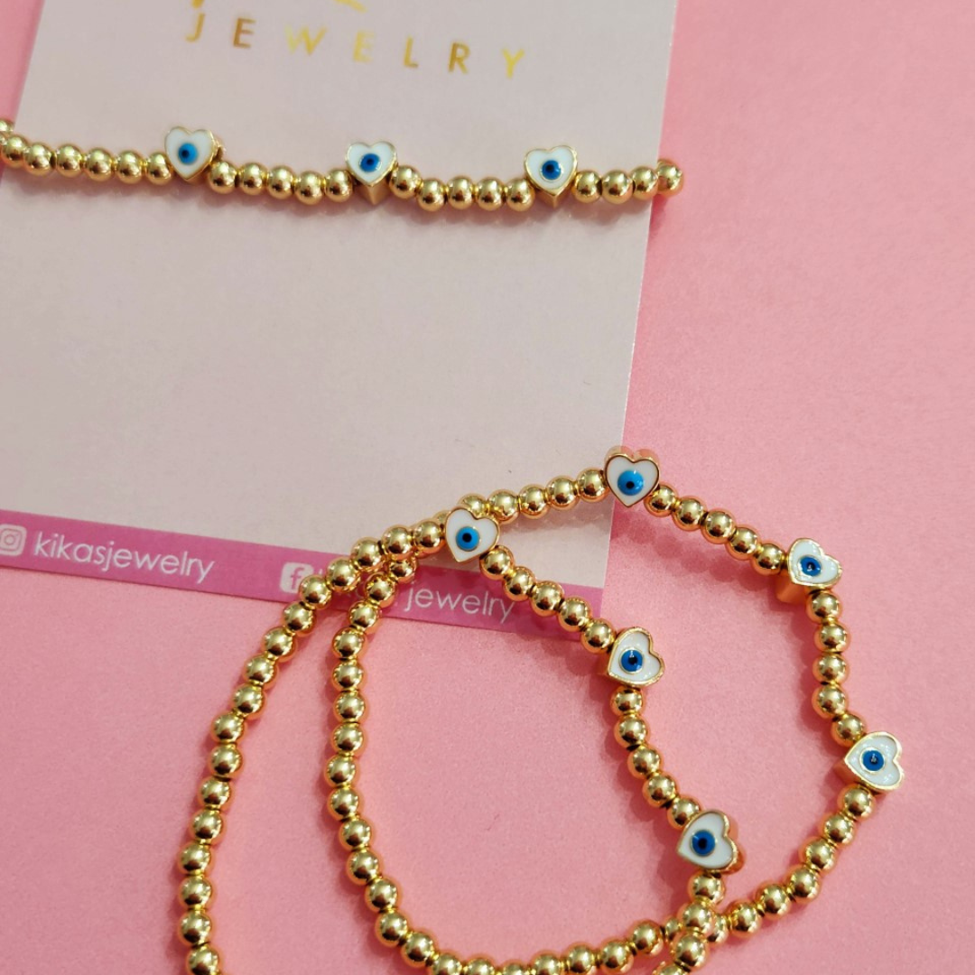 Evil Eye Heart Bracelet