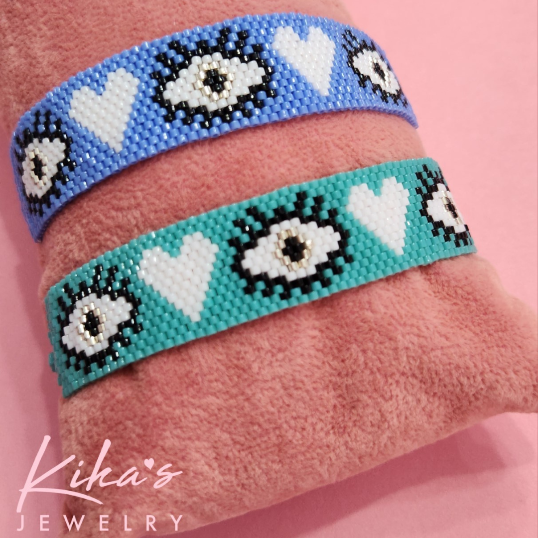 Evil Eye Beaded Los Tres Ojos String Bracelet