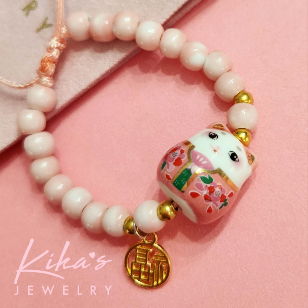 Pink Lucky Cat Bracelet