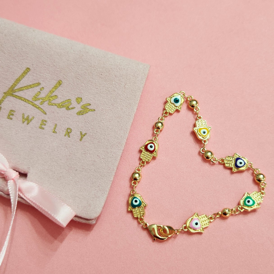 Evil Eye Hamsa Heart Bracelet