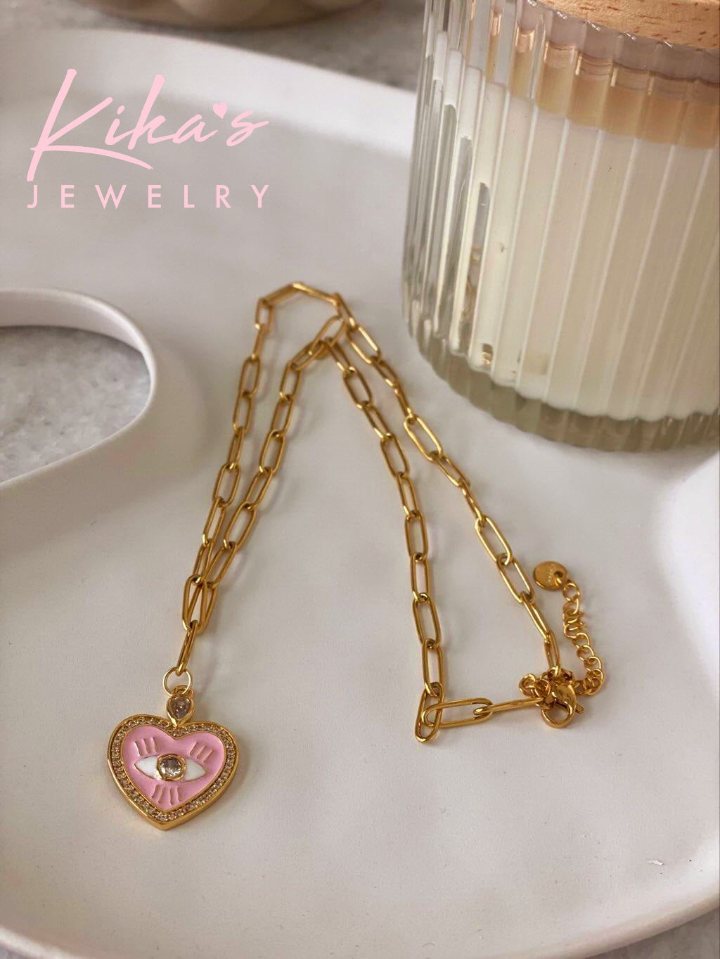 Heart Evil Eye Necklace