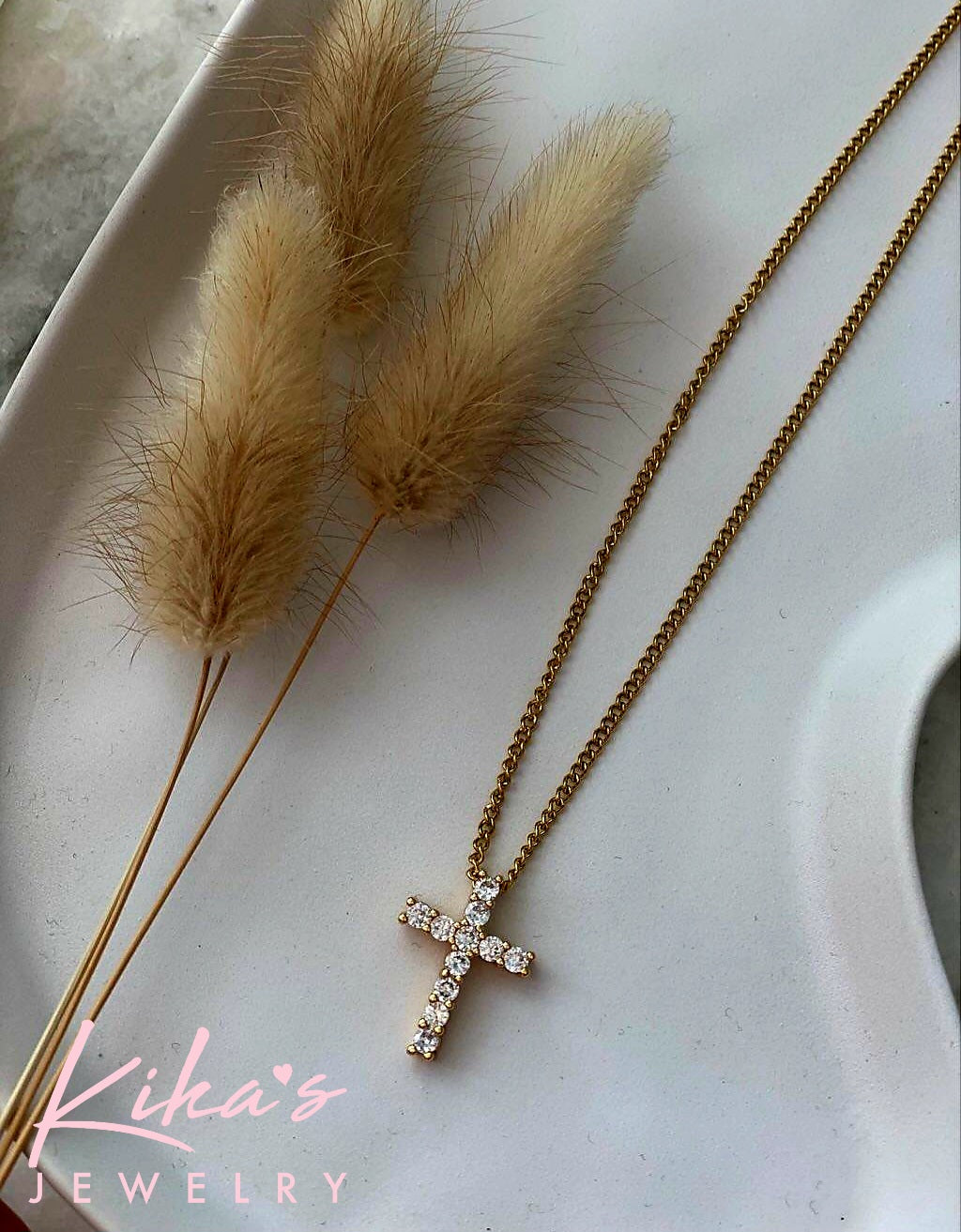 Zirconia Cross Necklace