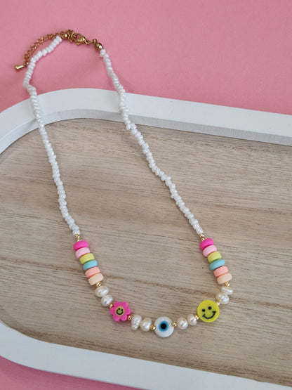 Colorful Smiley Protection Evil Eye Choker