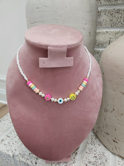 Colorful Smiley Protection Evil Eye Choker
