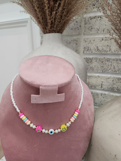 Colorful Smiley Protection Evil Eye Choker