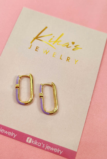 Square Color Hoop Earrings