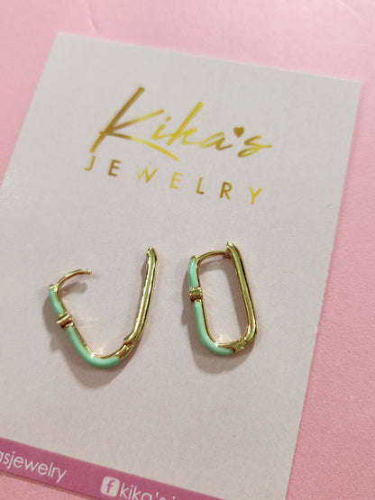 Square Color Hoop Earrings