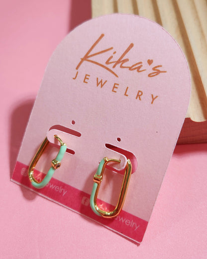 Square Color Hoop Earrings