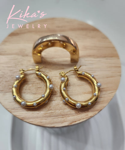 Keshi Hoop Earrings
