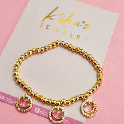 Las Tres Caritas Feliz Smiley Bracelet